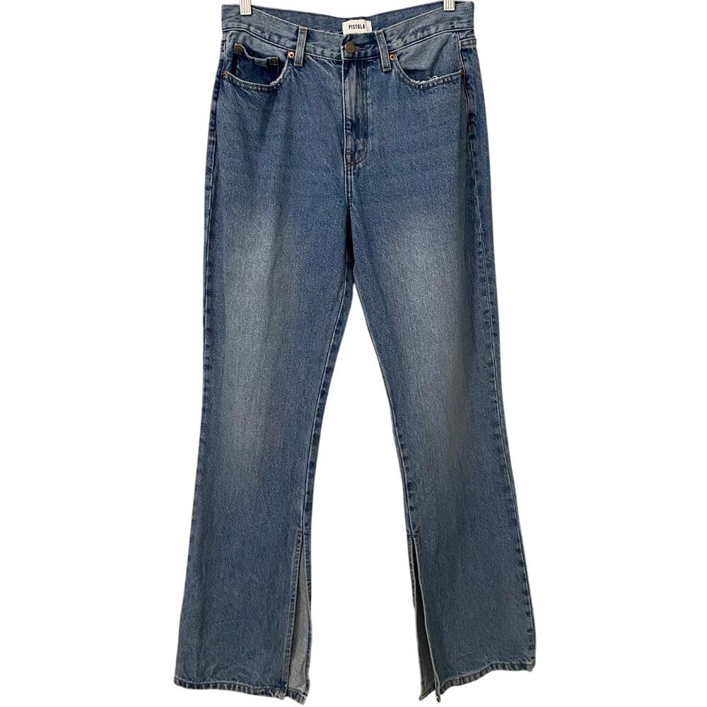 Pistola Alexa High Rise Slim Flare‎ With Slit Jeans US 29 Blue Denim Split Hem - Picture 4 of 10